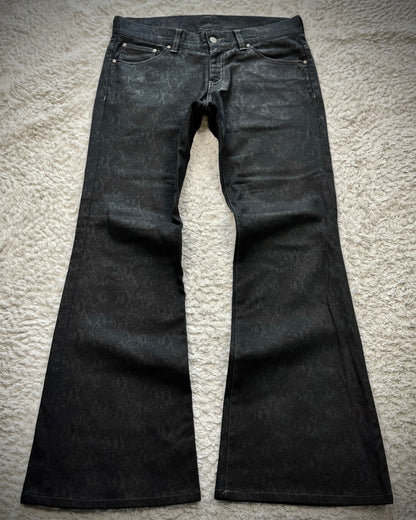Tornado Mart Python Pattern Flared Pants