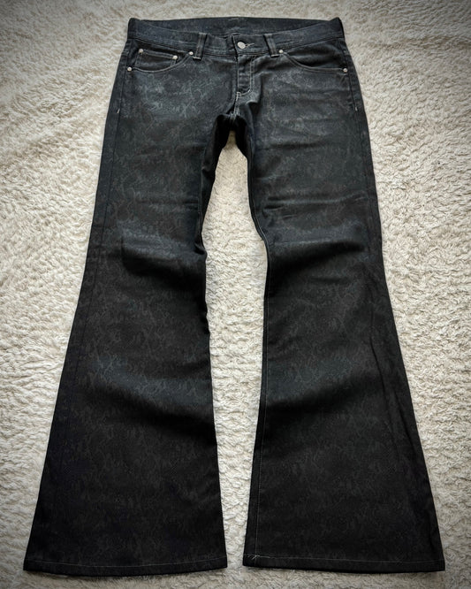 Tornado Mart Python Pattern Flared Pants
