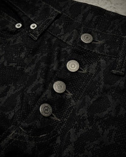 Tornado Mart Python Pattern Flared Pants