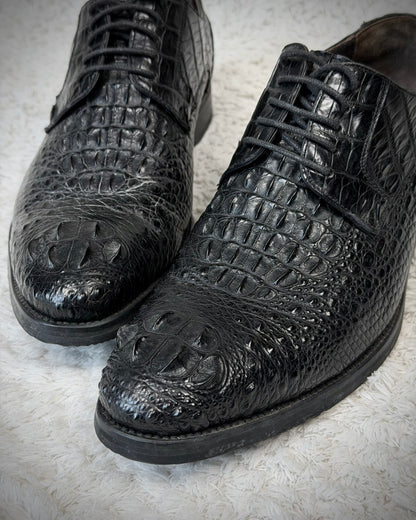 Boss Sunwen Depth Sculpted Crocodile Leather Dress Boots