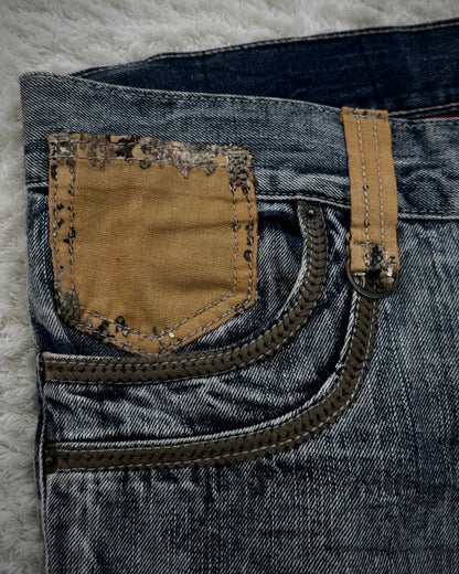 Tornado Mart Decorated Spiral Flared Jeans