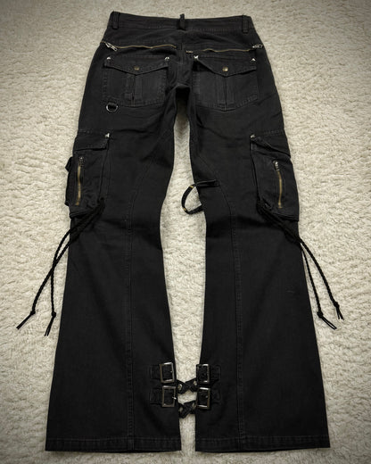 Midas Laced Multi-Pocket Flared Cargo Pants