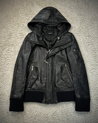 Yasuyuki Ishii Hooded Goatskin Leather Jacket