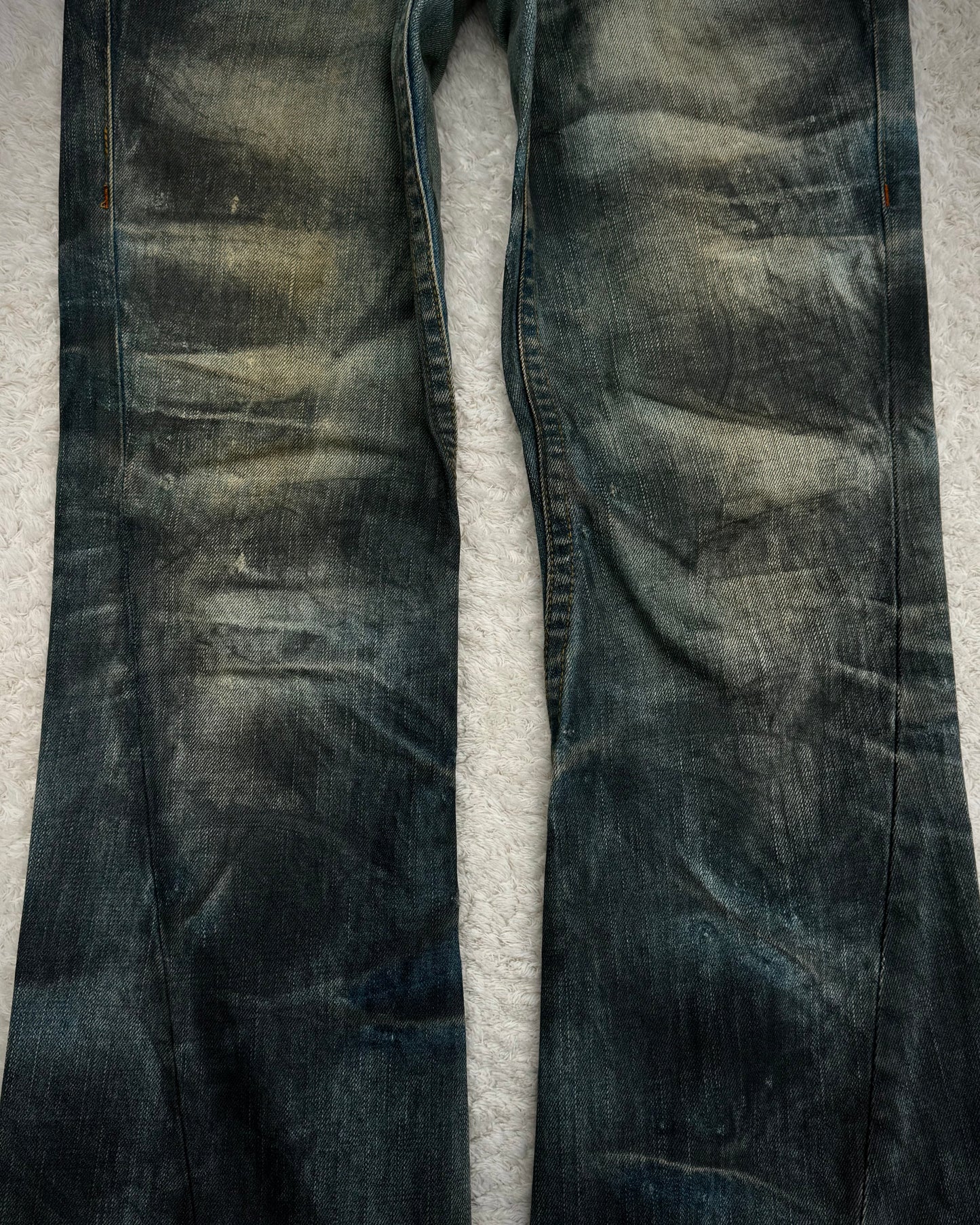 Tornado Mart Mud Washed Spiral Flared Jeans