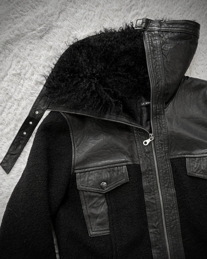 Le Donne Di Fur Wool Leather Jacket