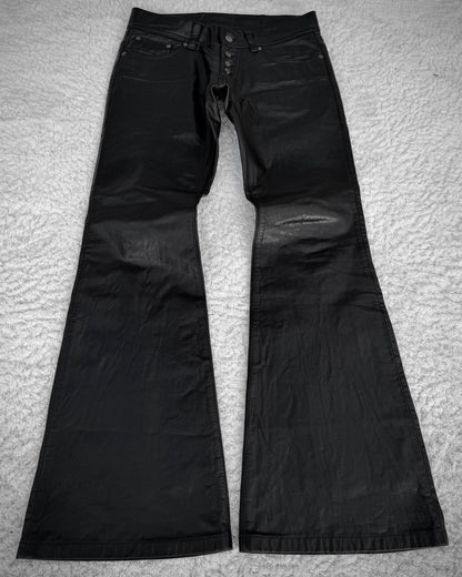 Tornado Mart Cowhide Leather Flared Pants
