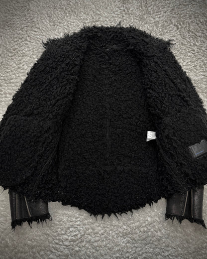 Custom Culture Luster Textured Shearling Biker Jacket