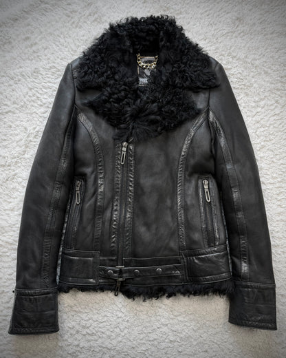GalaabenD Lamb Fur Lined Leather Jacket