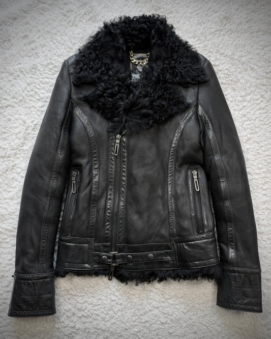 GalaabenD Lamb Fur Lined Leather Jacket