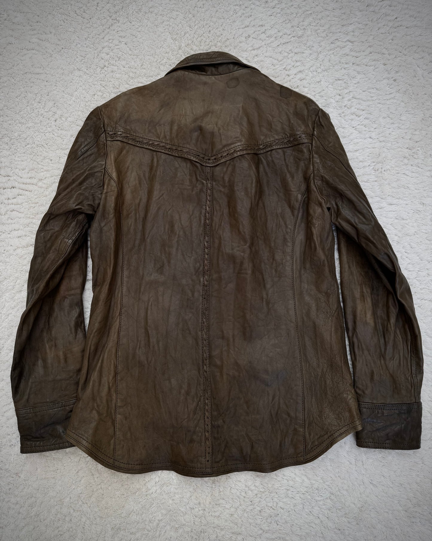 5351 Pour Les Hommes Scar Stitched Sheepskin Leather Jacket