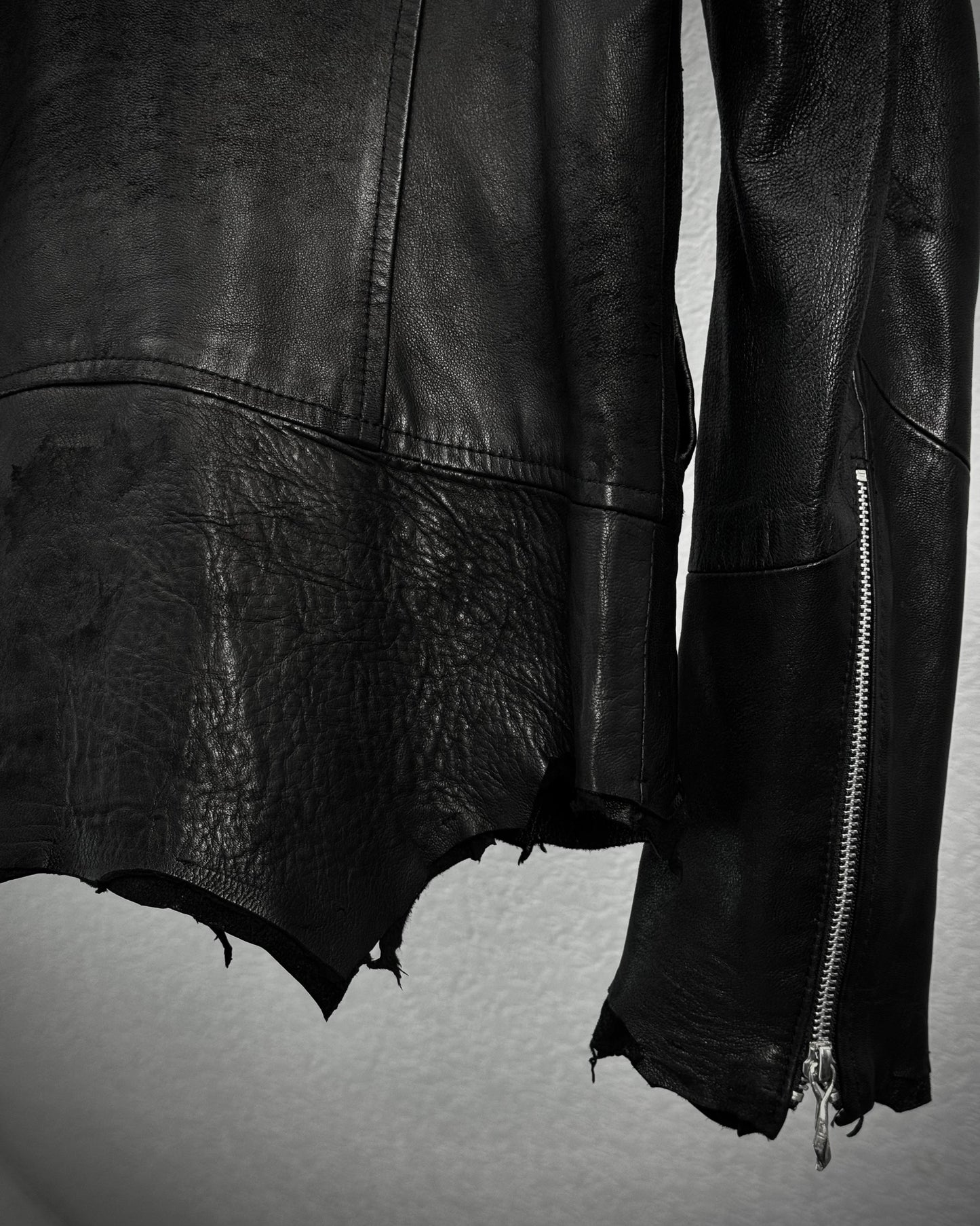 14th Addiction Cross Zip Leather Jacket