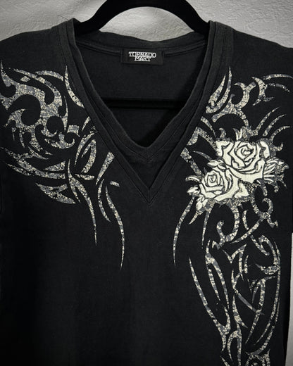 Tornado Mart Tribal Pattern Rose Embroidery Longsleeve