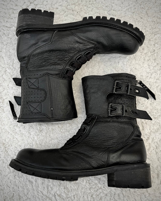 Midas Belted Leather Combat Boots