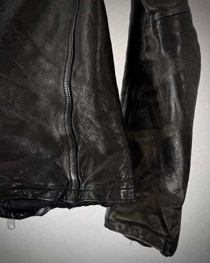 Fuga Double Zip Quilted Leather Biker Jacket