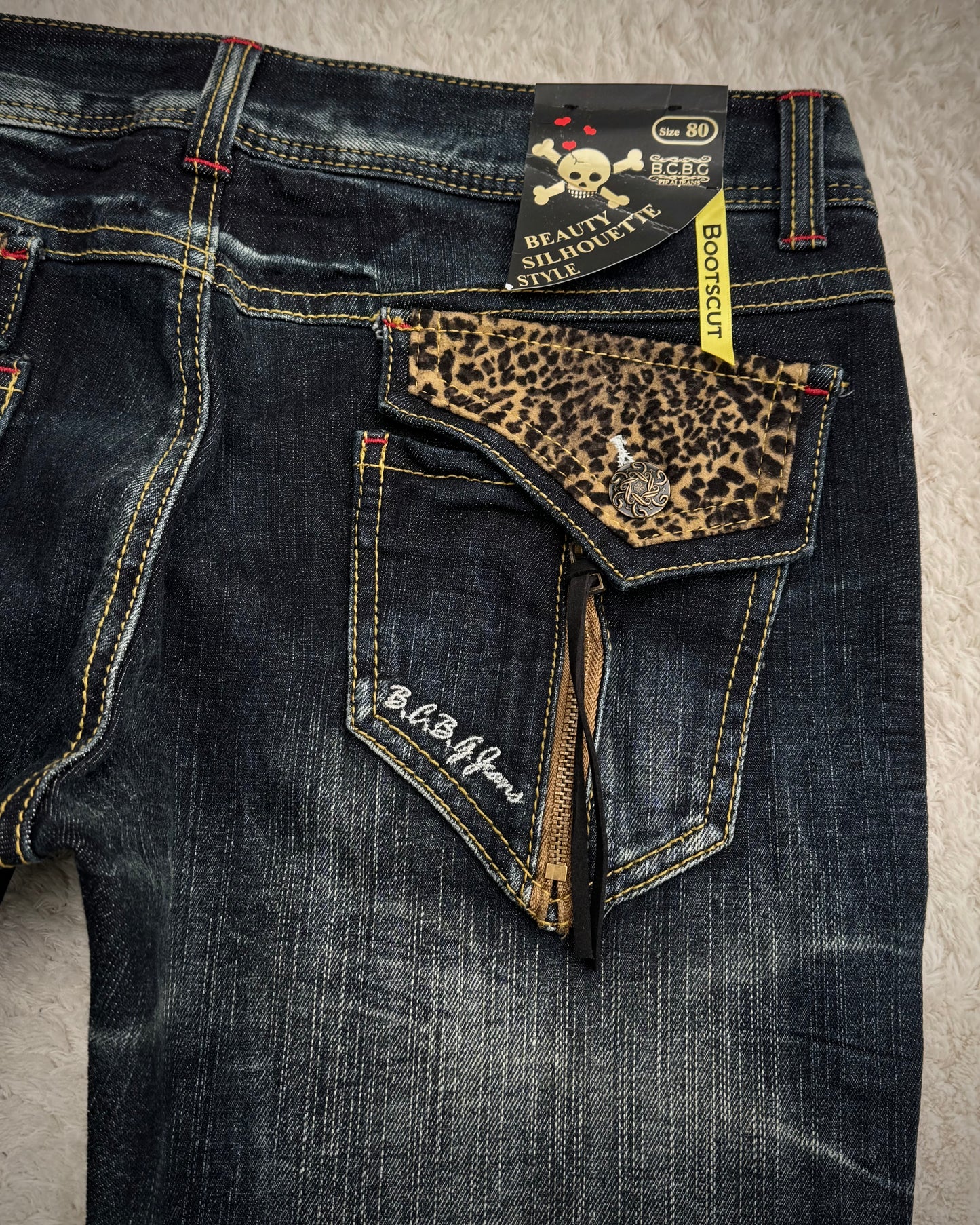 B.C.B.G. Leopard Detailed Vintage Flared Jeans