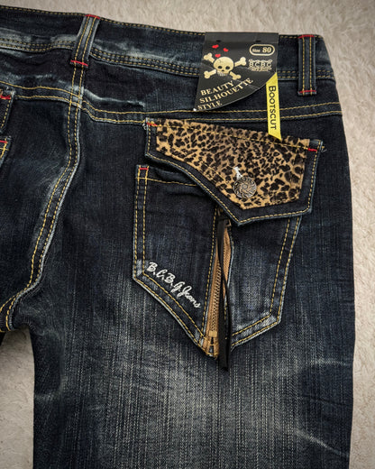 B.C.B.G. Leopard Detailed Vintage Flared Jeans