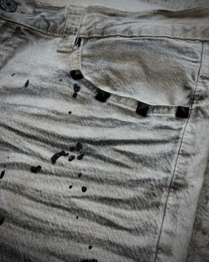 K.U.I Whisker Washed Luster Splatter Bootcut Jeans