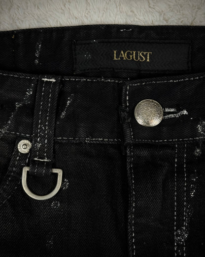 Lagust Repaired Distressing Chained Silver Detailed Bootcut Denim