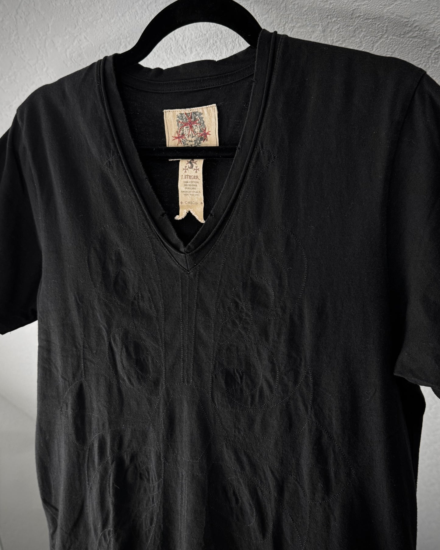 J. Steger Studded Leather Patches T-Shirt