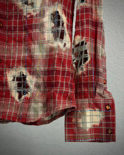 Lagust Crashed Farmer Flannel Button Up Shirt