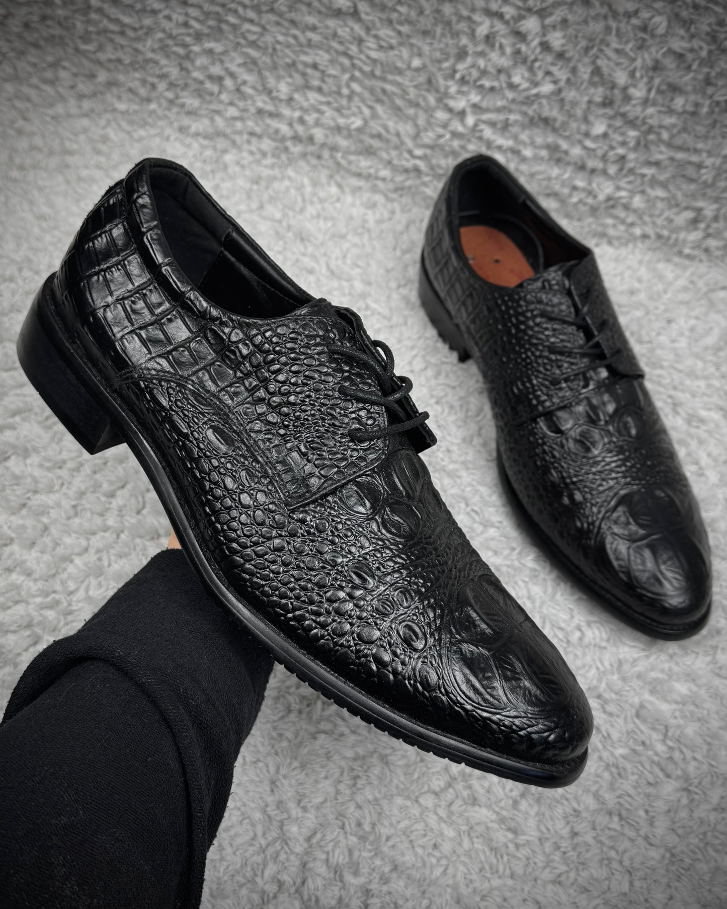 Barccini Depth Sculpted Crocodile Leather Dress Boots
