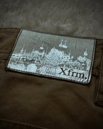 Xfrm Skull Embroidery Whisker Washed Stitched Shorts