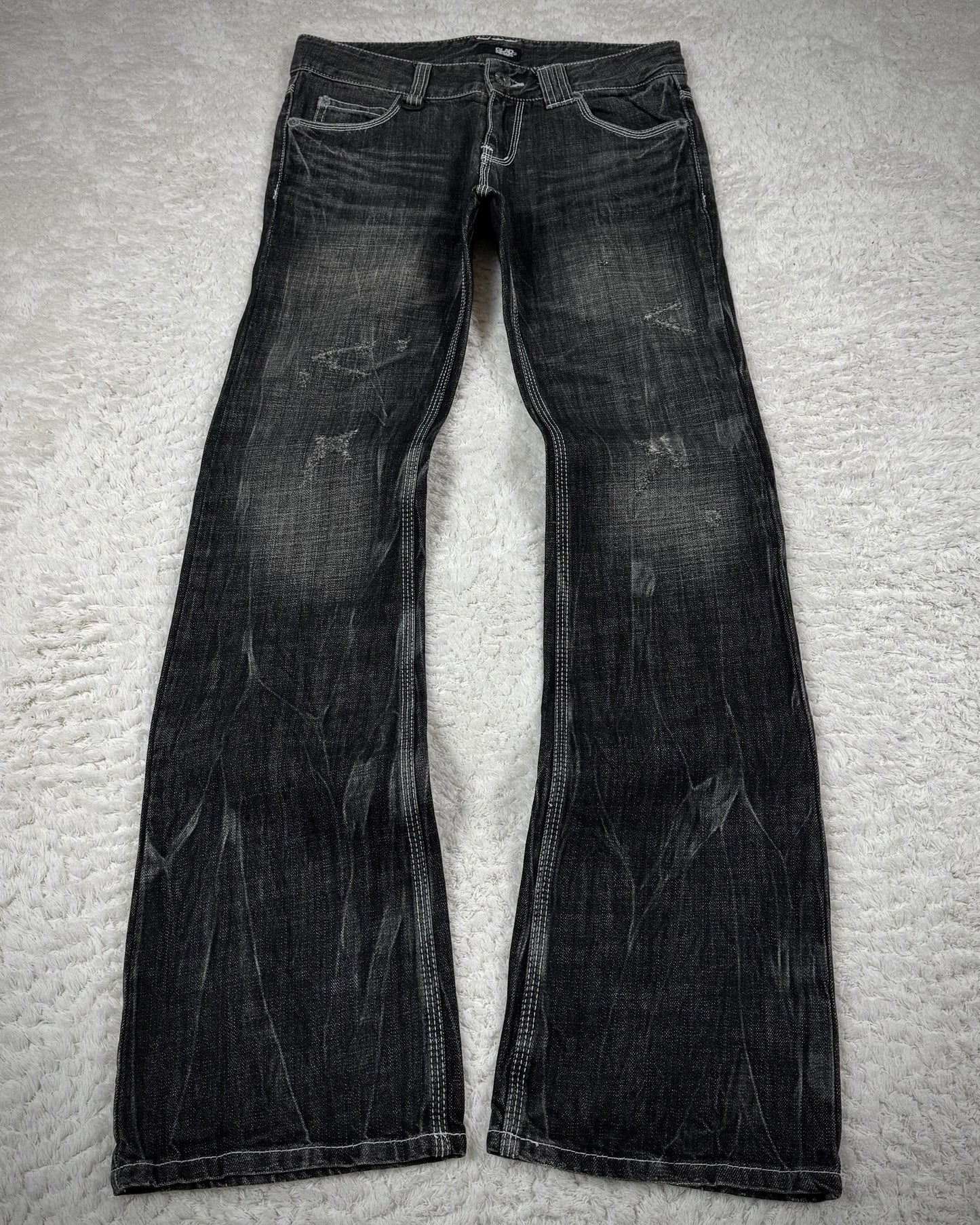 Glad News Smoke Washed Contrast Stitched Bootcut Denim