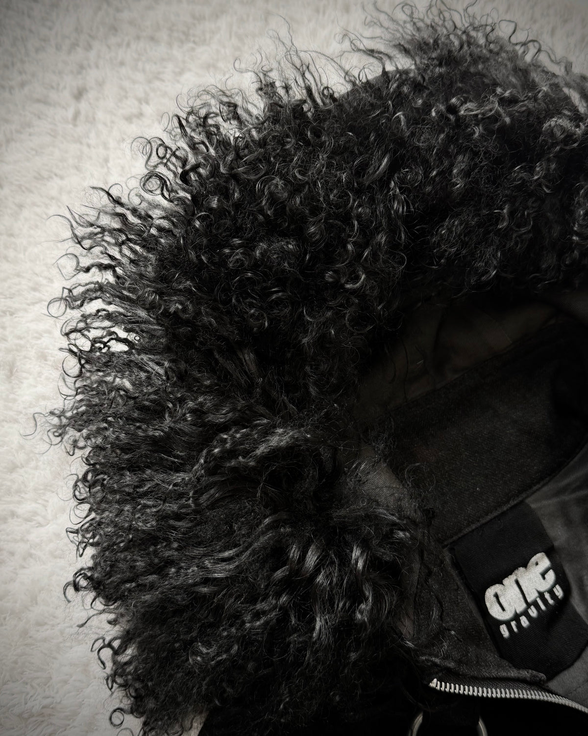One Gravity Lamb Fur Zip Up Hoodie