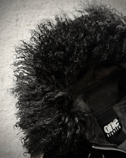 One Gravity Lamb Fur Zip Up Hoodie