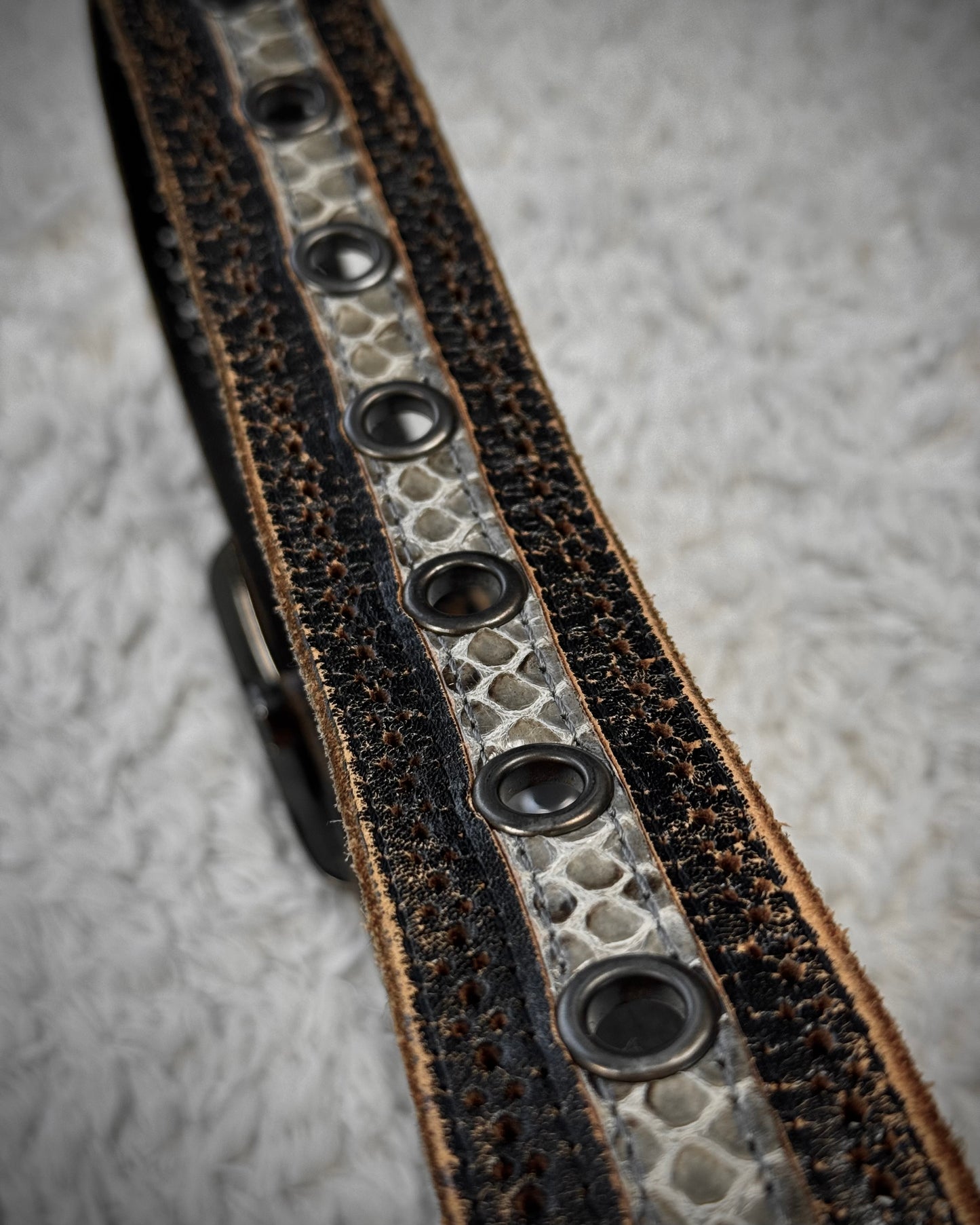 Tornado Mart Python Vintage Leather Belt