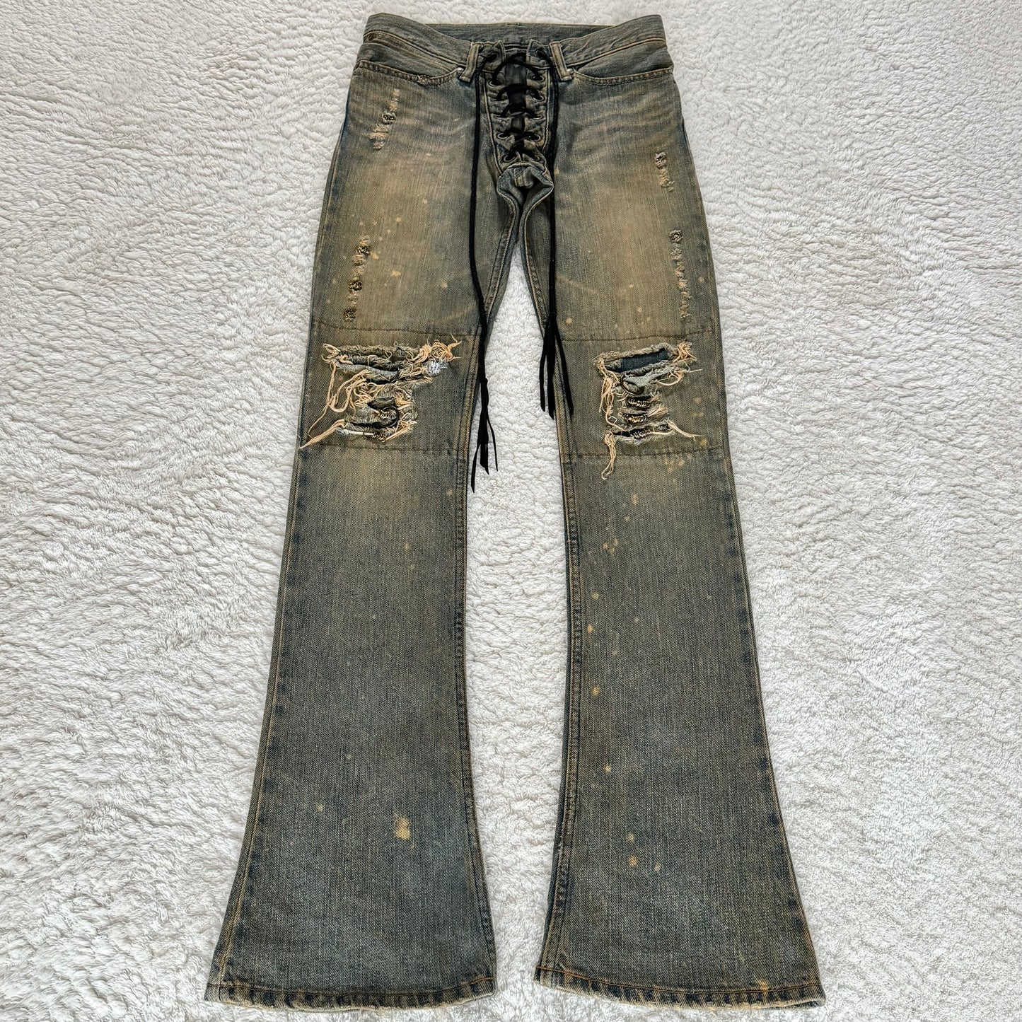 IfSixWasNine Mud Max Pierced Lace Up Bootcut Jeans