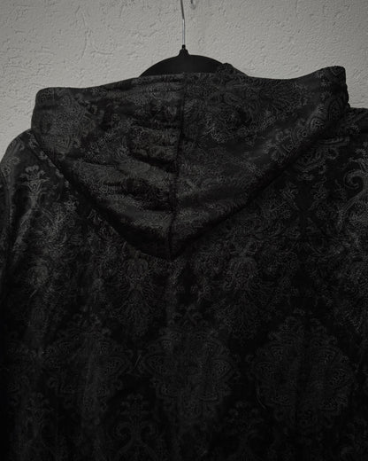 Tornado Mart Micro Velvet Paisley Zip Up Hoodie