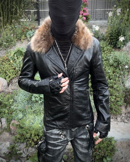 Otani Hikaku Raccoon Fur Leather Jacket
