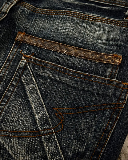 Semantic Design Python Fringed Luster Brushed Bootcut Denim