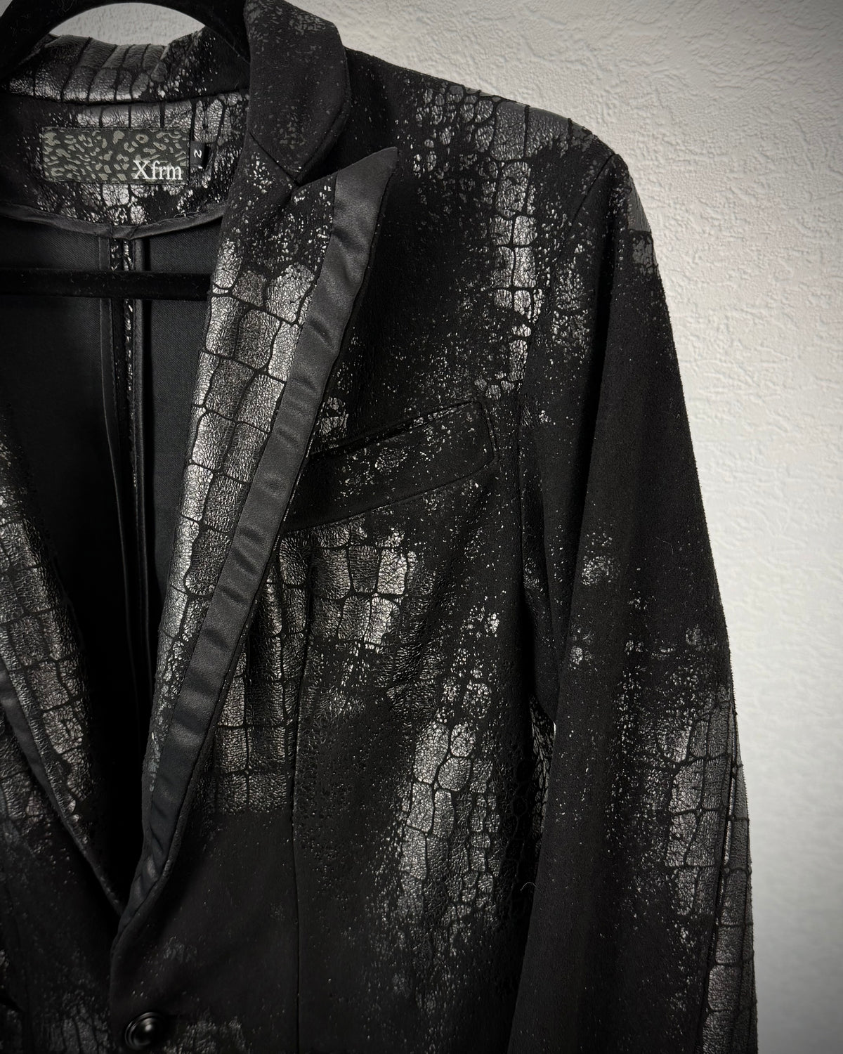 Xfrm Crocodile Waxed Peaked Blazer