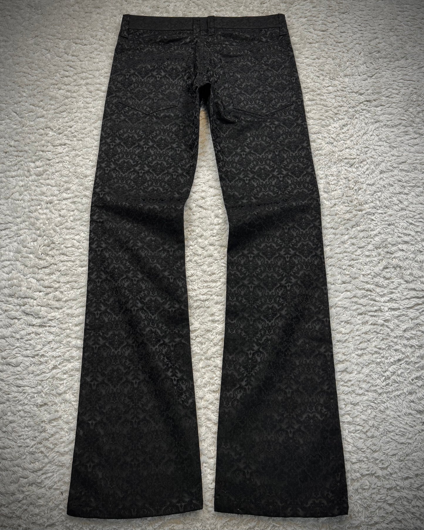 Black Varia Antique Woven Bootcut Dress Pants
