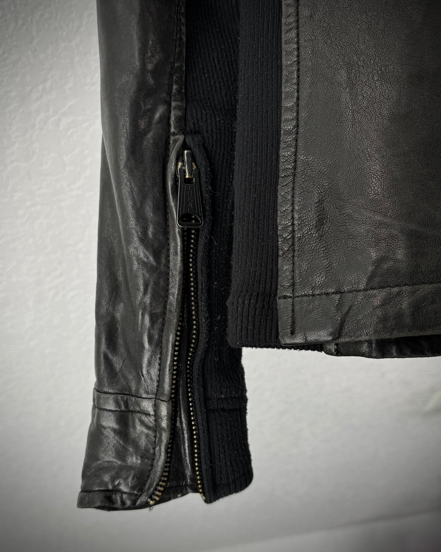 Buffalo Bobs Full Zip Hooded Leather Jacket