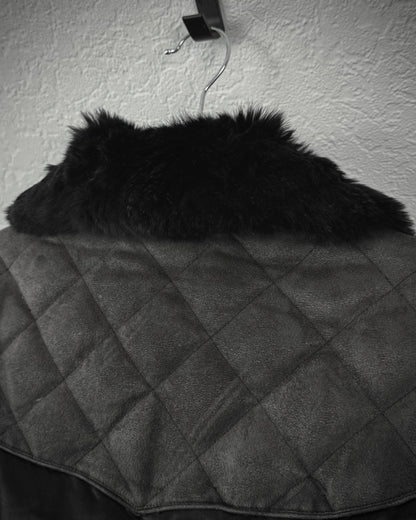 Schlüssel Rabbit Fur Lace Up Transformable Puffer Jacket