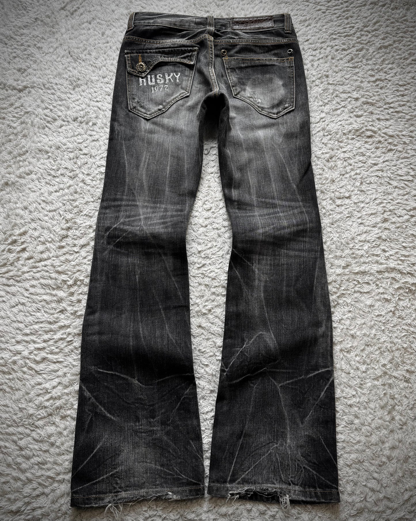 Husky Rustic Hardware Flared Jeans