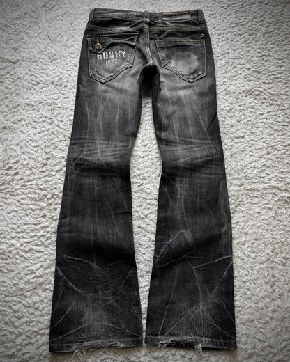 Husky Rustic Hardware Flared Jeans