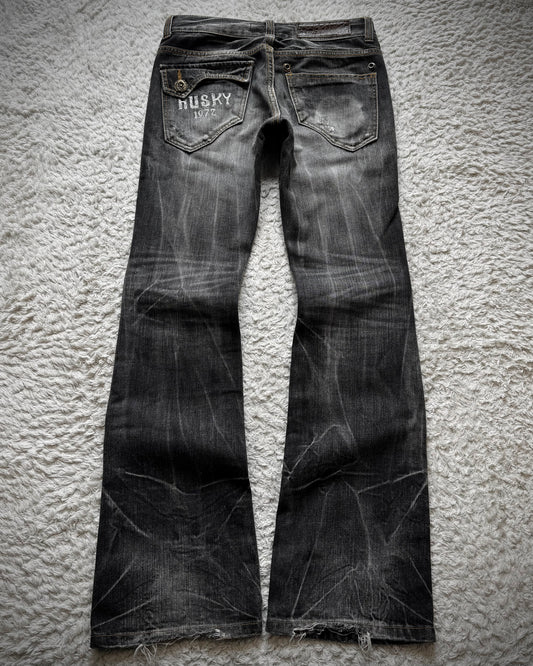 Husky Rustic Hardware Flared Jeans