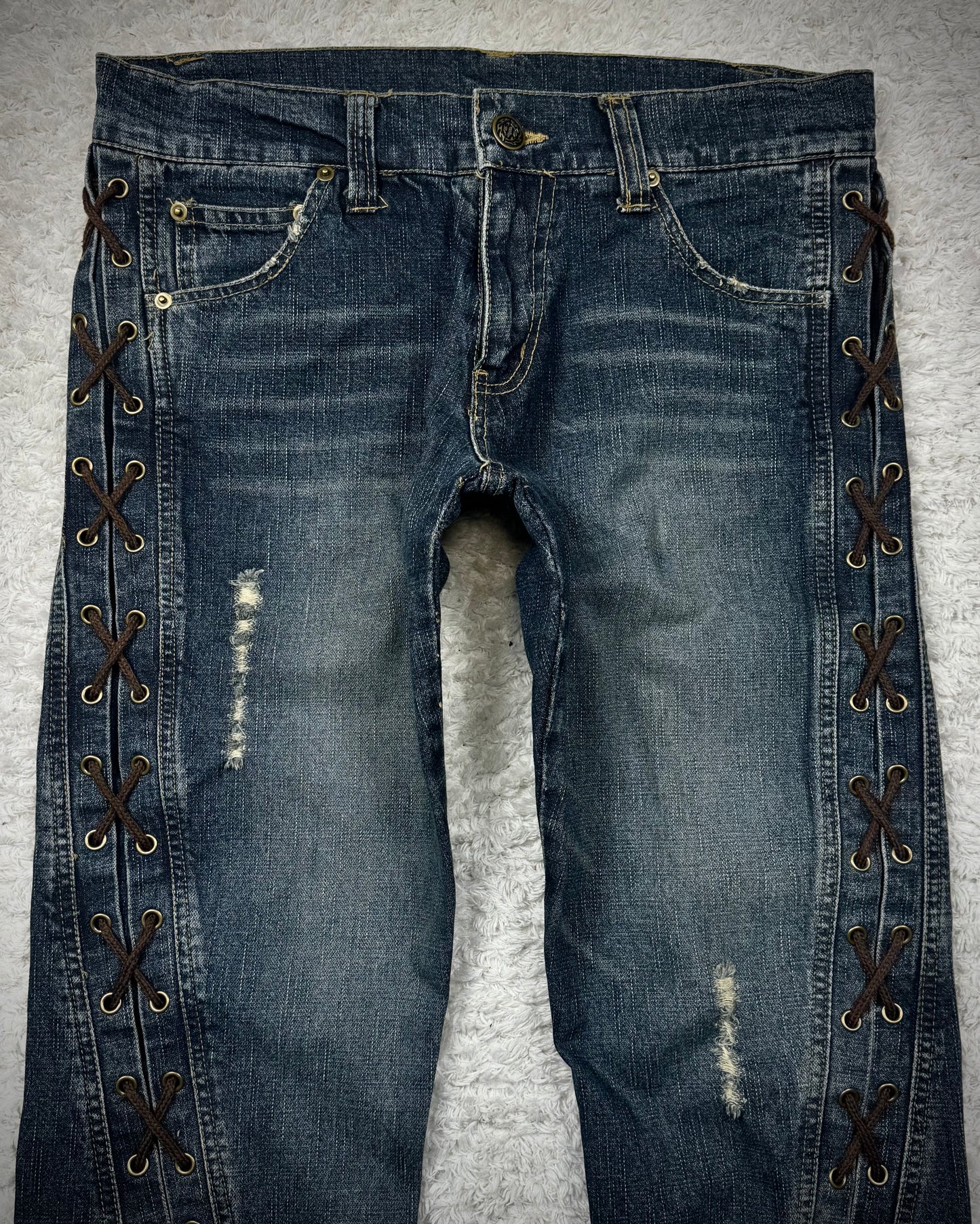 Cool Drive Striker Spiral Lace Up Flared Jeans