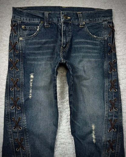 Cool Drive Striker Spiral Lace Up Flared Jeans