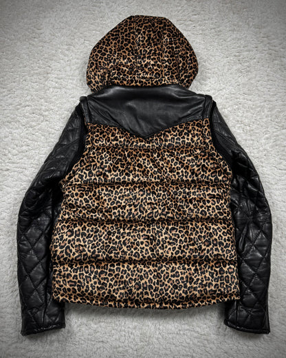 Glamb Transformable Leopard Pattern Puffer Jacket