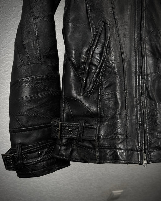 Semantic Design Leather Patchwork Jacket
