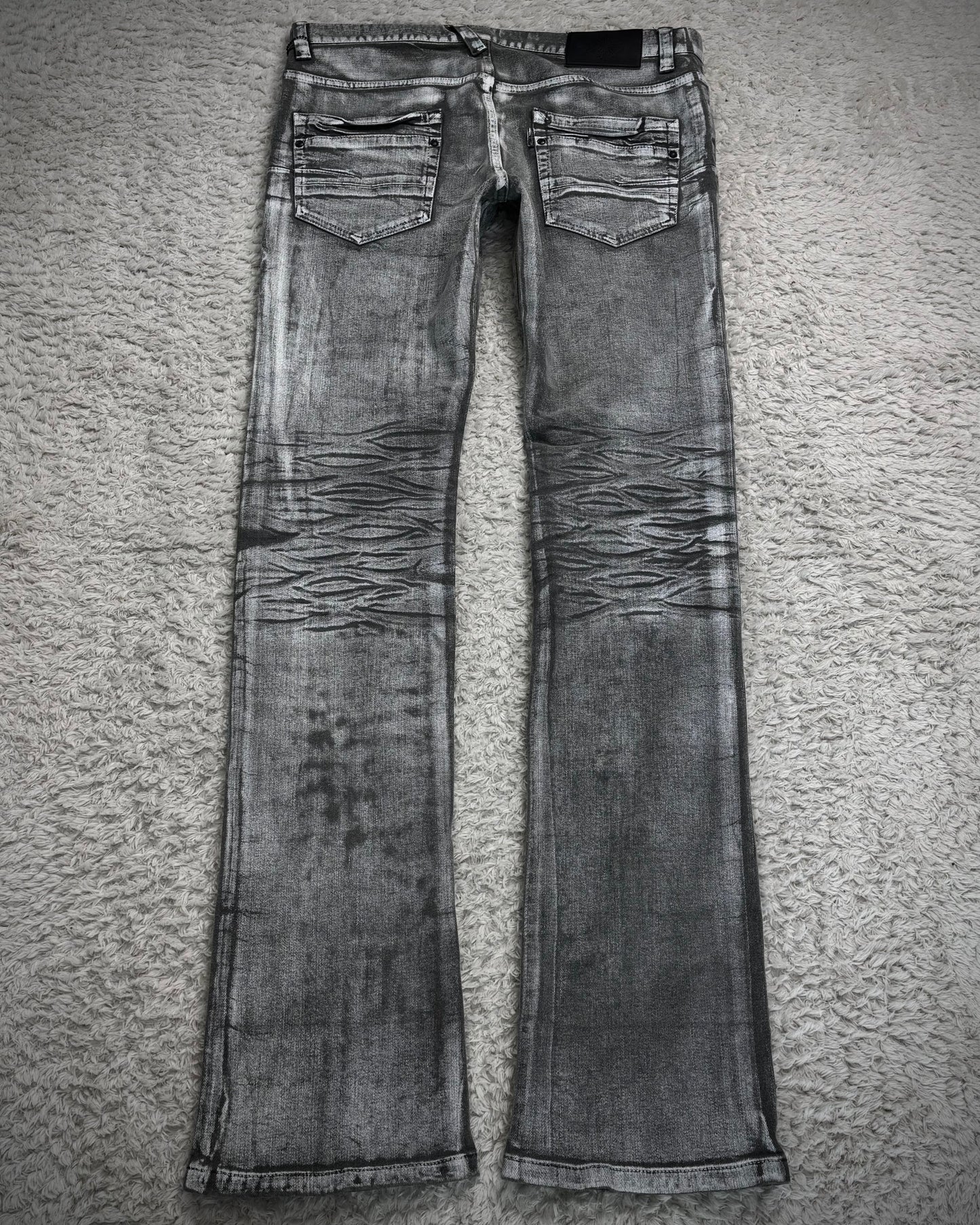 Tornado Mart Metallic Whisker Coated Slim Jeans