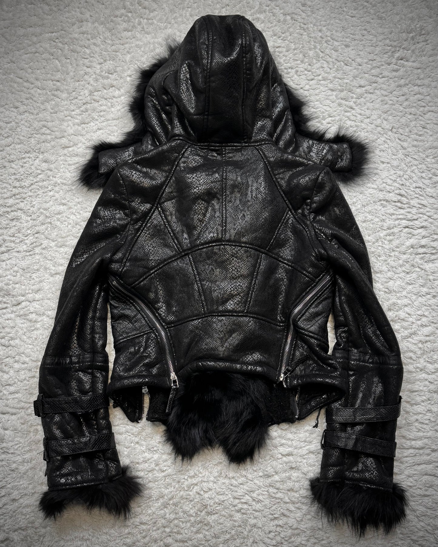 Slinky Python Waxed Fur Jacket