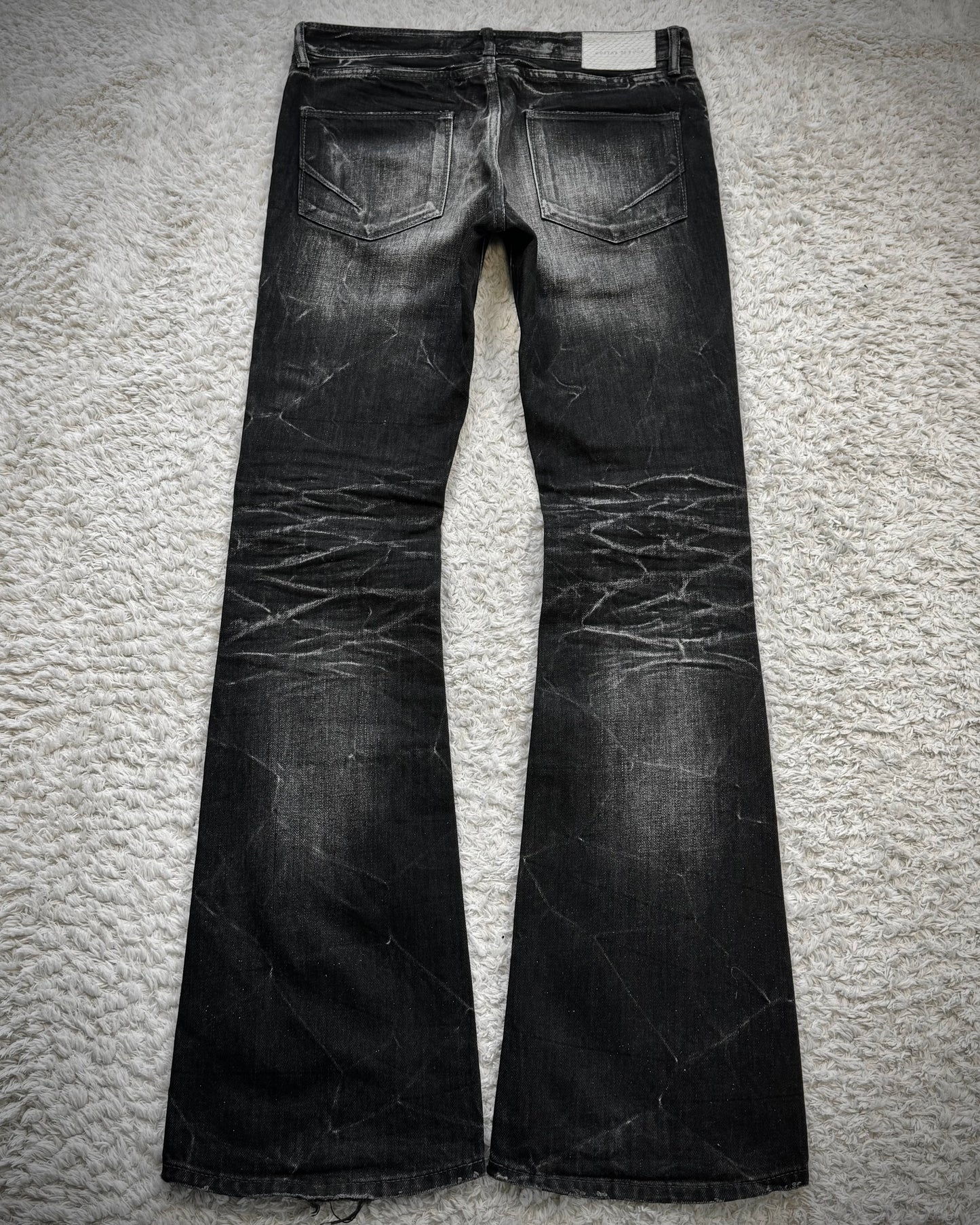 Fuga Whisker Washed Luster Flared Jeans