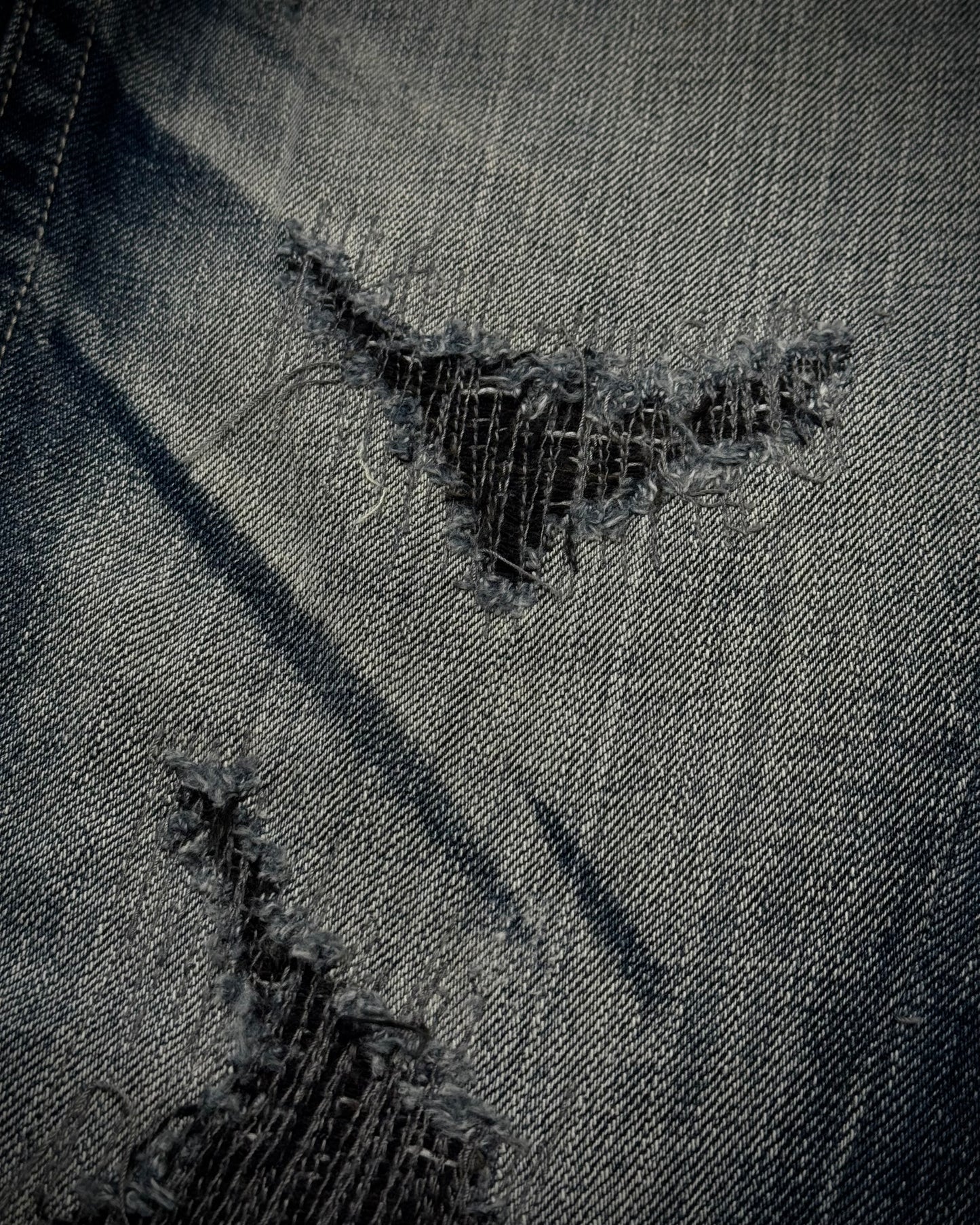 Tornado Mart Stitch Repaired Clawmarks Washed Spiral Flared Jeans