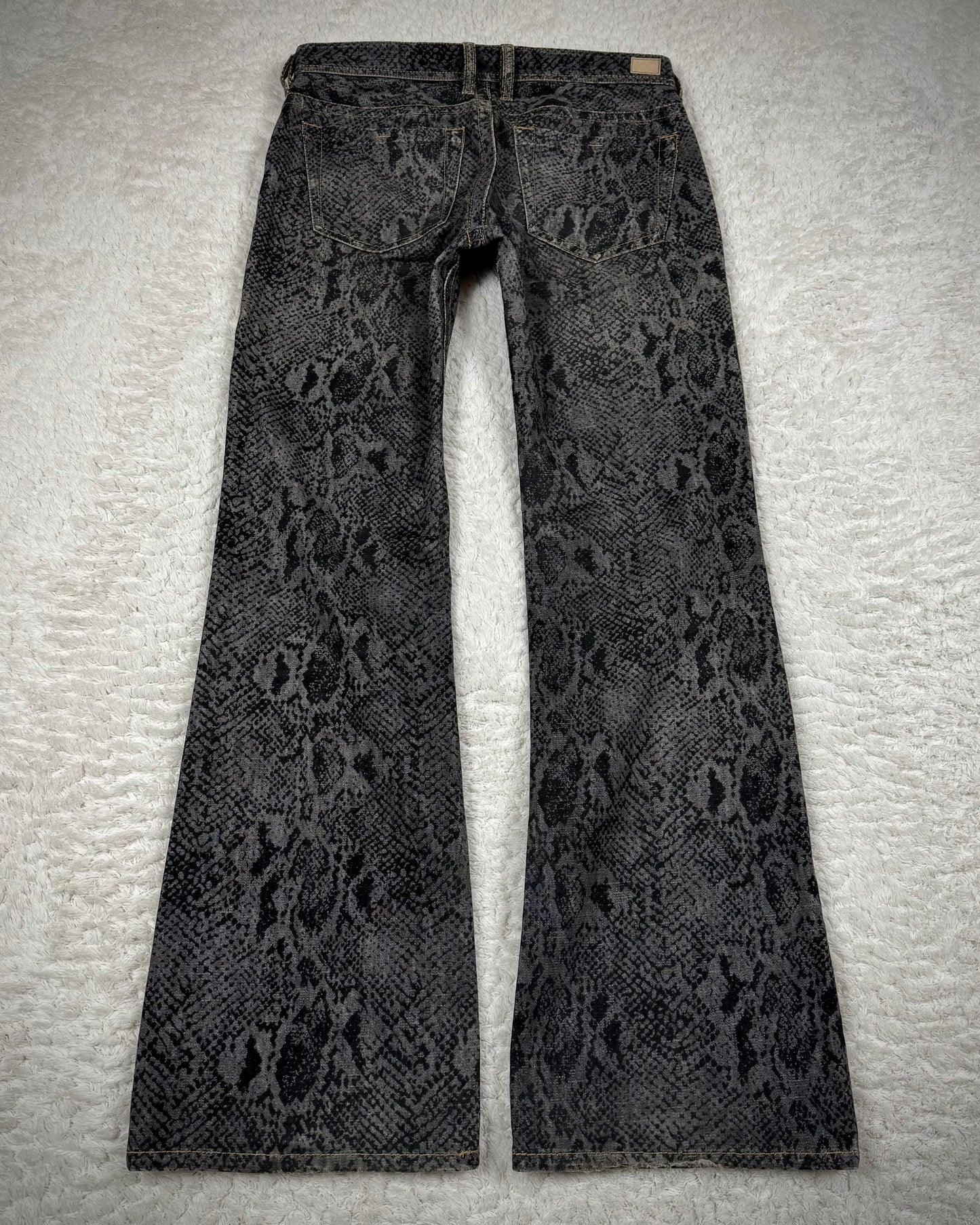 Nicole Club Python Pattern Flared Jeans